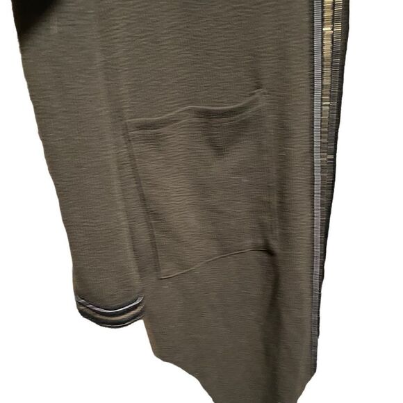 Jaase- Oversized Long Hooded Cardigan Open Front Sweater Olive Green Size XS - Picture 6 of 13